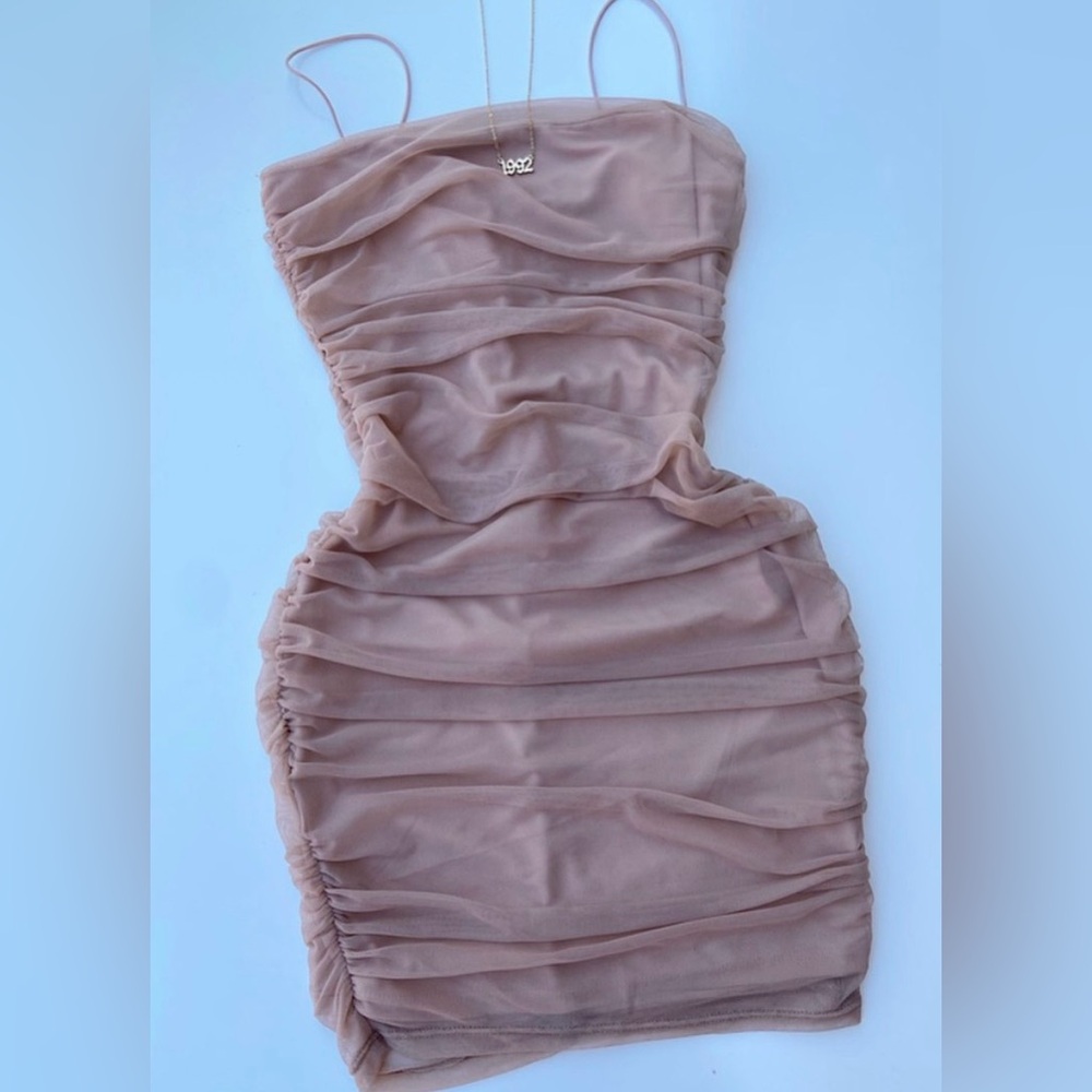 Nude mesh dress